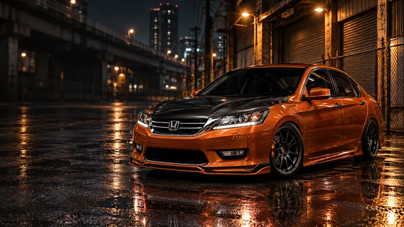 Honda Accord G9 สีส้มแต่งชุดแอโรและฝากระโปรงคาร์บอน